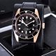 Copy Tudor Heritage Black Bay Watches Rose Gold Black Leather Strap 41mm (2)_th.jpg